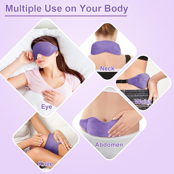 BeHoomi Weighted Eye Mask for Sleeping, Soft Heated Eye Mask, Moist Heat Warm Compress for Eyes, Natural Lavender & Flaxseeds Microwave Reusable Sleep Mask, Must Haves for Women Spa, Home, Office