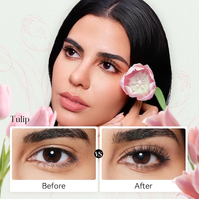 WOSADO Magnetic Eyelashes with Applicator Kit, [Tulip] 22mm Reusable Glue-free Wispy Magnetic Lashes, Cruelty-free False Lashes, Waterproof, Lightweight, Suit for Heavy Makeup