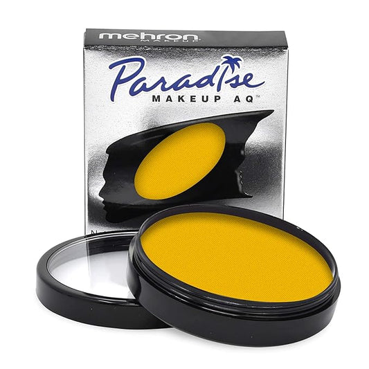 Mehron Makeup Paradise Makeup AQ Pro Size | Stage & Screen Performance, Face & Body Painting, Beauty, Cosplay, and Halloween | Water Activated Face Paint, Body Paint 1.4 oz (40 g) - Yellow
