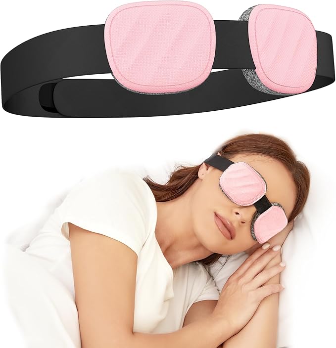 Fismool Sleep Eye Mask for Men Women, 3D Zero Intraocular Pressure Design,100% Light Blocking Sleeping,Suitable for Sleeping Mask, Exquisite Travel Storage Box（Pink）