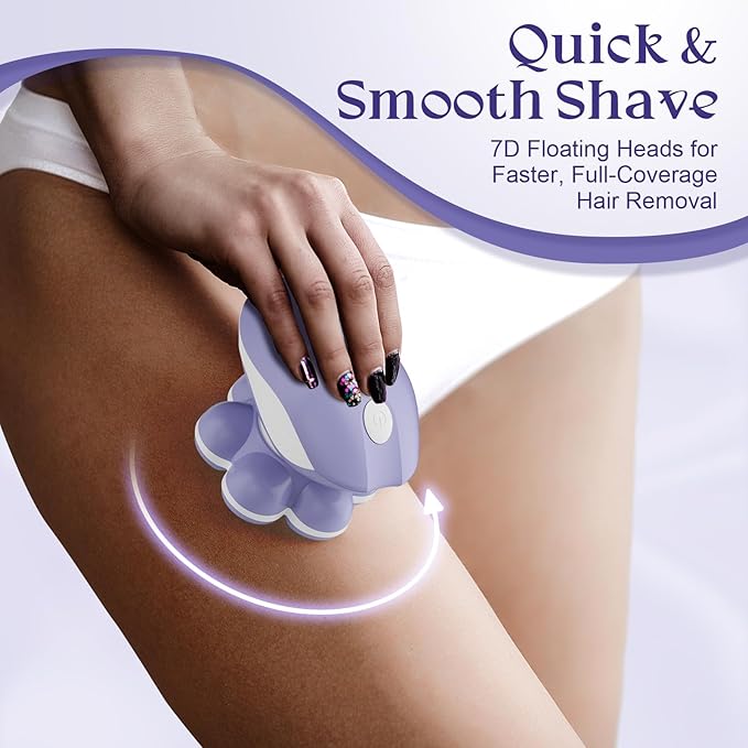 Electric Razors for Women Legs: 7D Fast & Painless Full-Body Shaver for Silk Skin – Waterproof Lady Face Pubic Hair Remover w/Light&Travel Cover – Wet/Dry Use, Gifts for Women Teen Girl