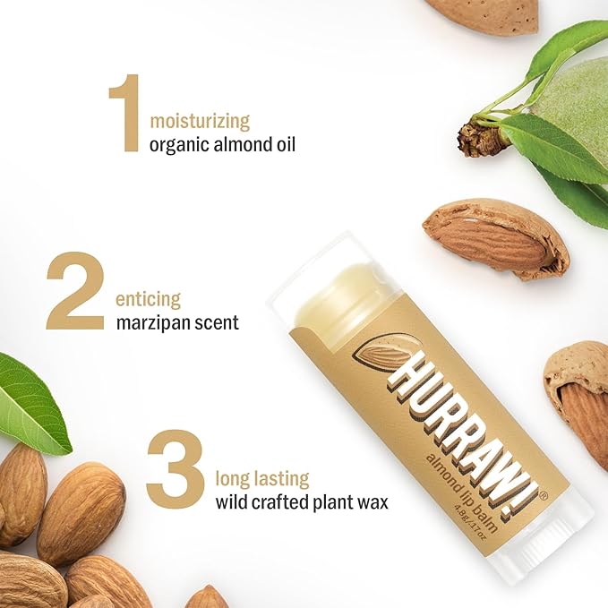 Hurraw! Almond Lip Balm: Organic, Certified