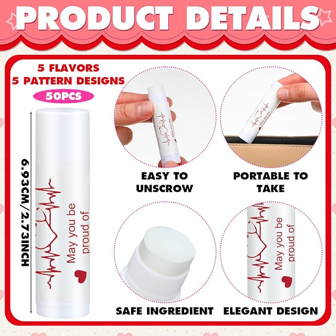50 Sets Nurse Lip Balm Gifts