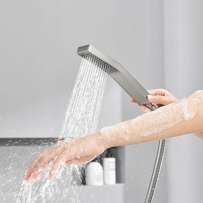 Artiqua Shower System 12 Inches Rain Shower Combo Set Brushed Nickel Ceiling Mount Shower Faucet Bathroom Faucets with Rainfall Shower Head and Hand Shower