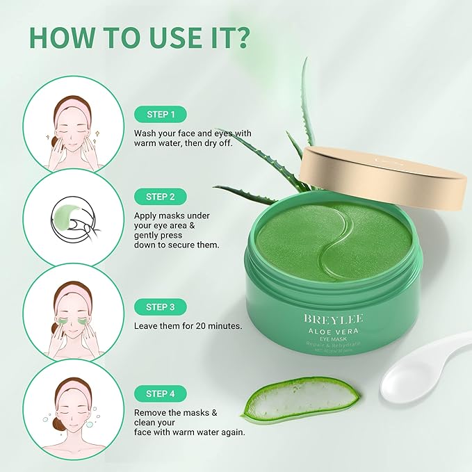 Breylee aloe vera eye masks