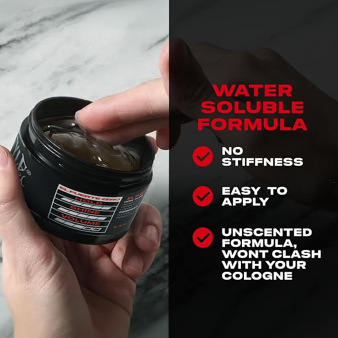 Papichulo Style Deluxe Pomade “El Fuerte Zero” – Strong Hold, High Shine, Adds Volume – Unscented, Water-Based, Flake-Free, Easy Washout, Paraben-Free – Made in USA - 4 oz