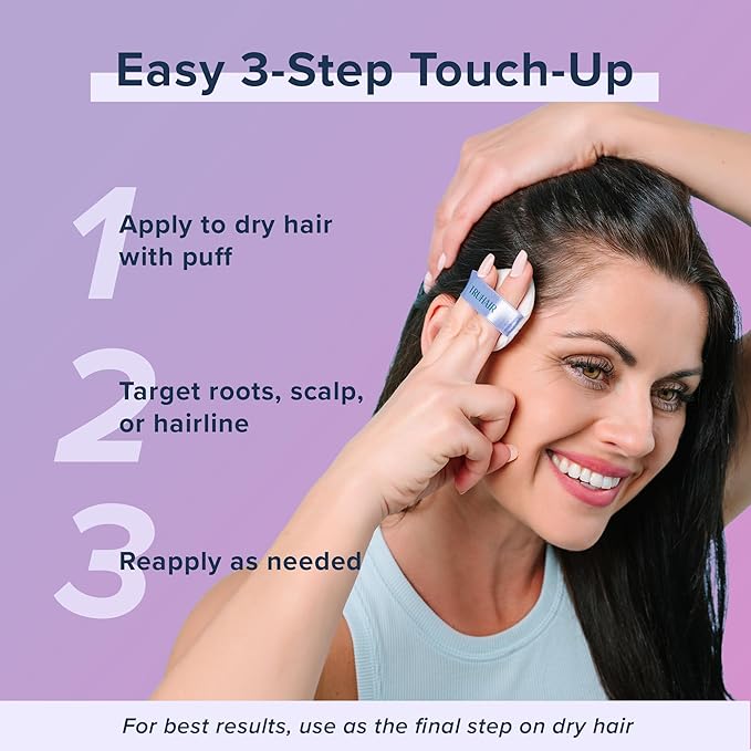 TRUHAIR Root & Scalp Cover Up Pressed Powder Compact, Waterproof, Weightless Hair Coverage & Bald Spot Concealing, Root Touch Up Hair Color for Gray Coverage & Thinning Areas, 0.35 Oz (Auburn)