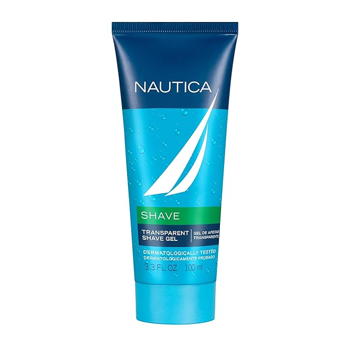 Nautica Grooming Shave Gel 3.3 fl oz (Pack of 1), Notes of Grapefruit, Lavender, and Wood, Men's Fragrance, Long Lasting, Everyday Fragrance, Travel Size