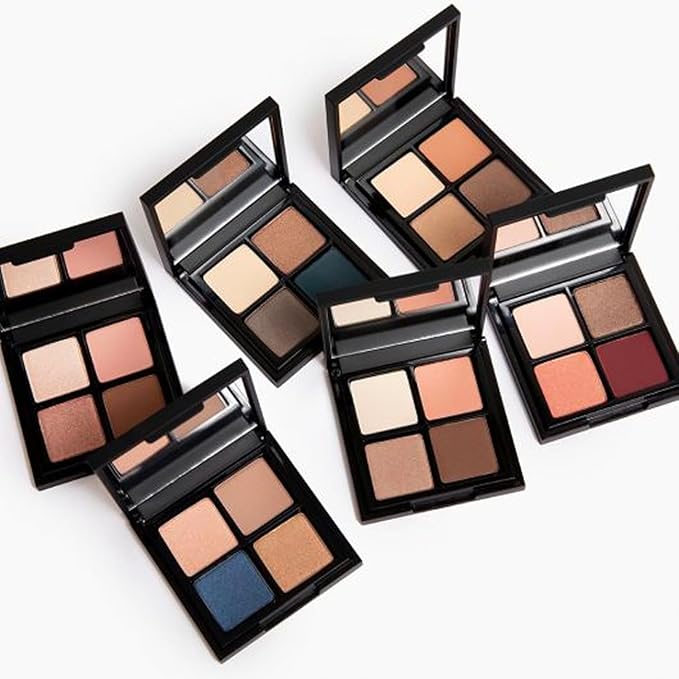 Glo Skin Beauty Eye Shadow Quad | Four Expertly Matched Shades for A Custom Eye Statement, (Bon Voyage)