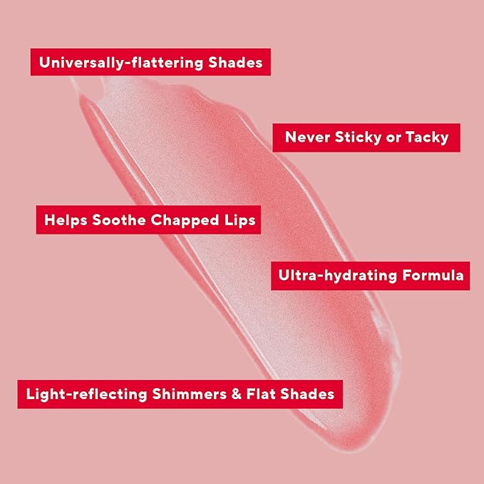 Mirabella - Luxe Advanced Formula Lip Gloss, Non-Sticky Hydrating Lip Glosses with Vegan Lanolin, Jojoba Oil & Vitamin E, Long-Lasting & Cruelty-Free Makeup, Posh (Rosy Pink)