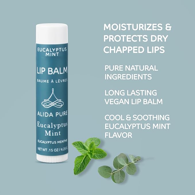 Eucalyptus Mint Lip Balm Collection, Vegan Lips,