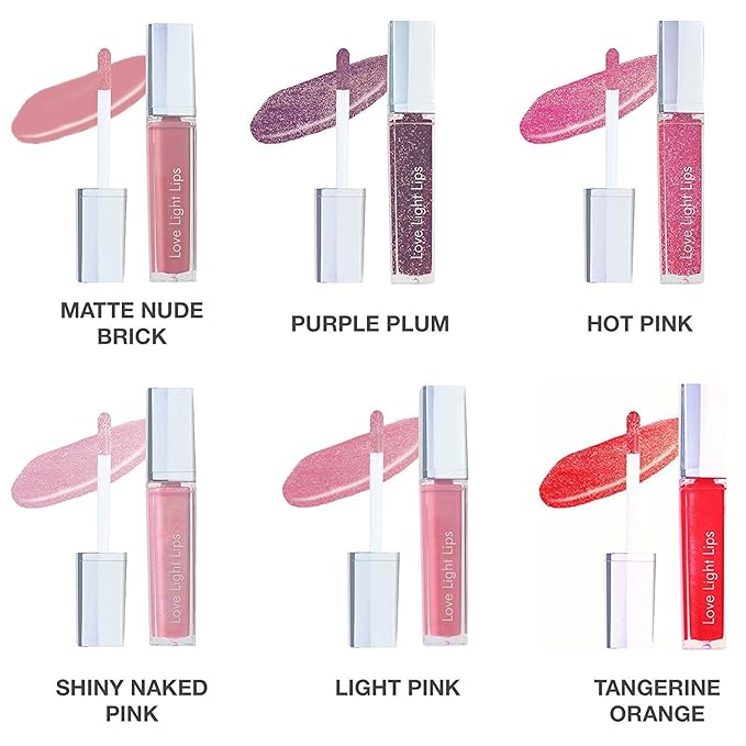 Love Light Lips Lip Gloss - Hydrating & Moisturizing Lip Makeup with Jojoba, Shea Butter, Vitamin E and Aloe. LED Light in the Wand and Mirror on the bottle, Cruelty-Free and Paraben Free (Bliss)