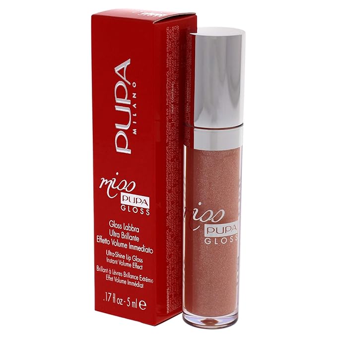 PUPA Milano Miss PUPA Milano Lip Gloss - Shiny, Smooth, Plump - Soft, Innovative Gel Texture - Glides Smoothly On The Lips - For A Moisturizing And Volume Enhancing Effect - 102 Sexy Skin - 0.17 OZ