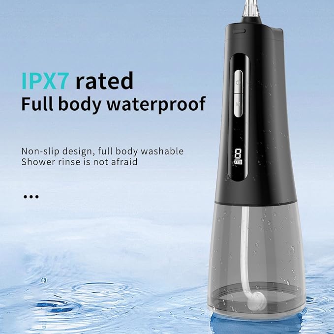 Water Dental Flosser for Teeth, Portable Cordless Oral Irrigator with 4 Modes 9 Intensities, Rechargeable IPX7 Waterproof Water Flosser, Travel Water Dental Picks for Cleaning