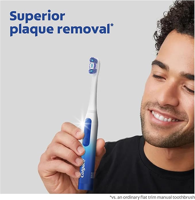 Colgate 360 Floss Tip Sonic Powered Battery Toothbrush, 2 Pack