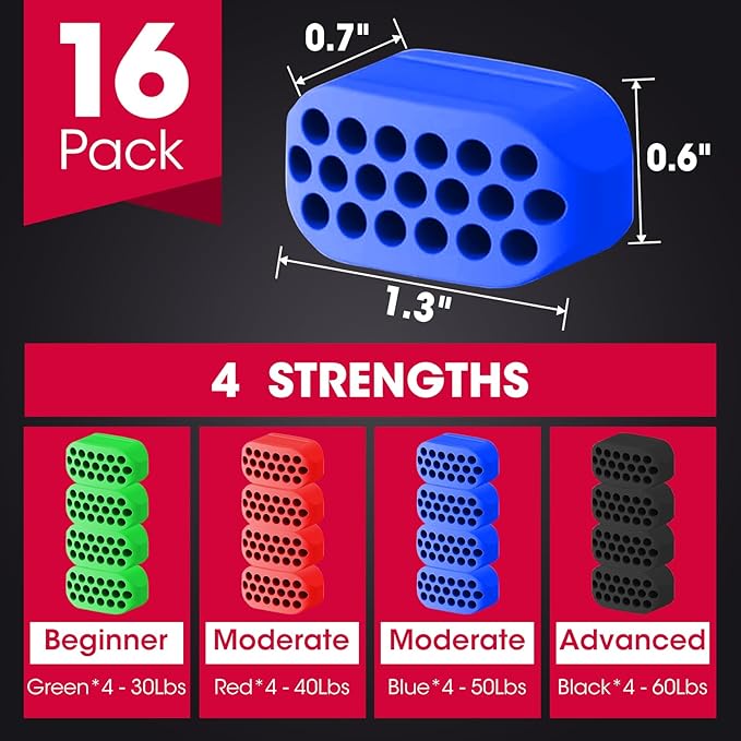 CXYARY 16PCS Jaw Exerciser for Men & Women 4 Resistance