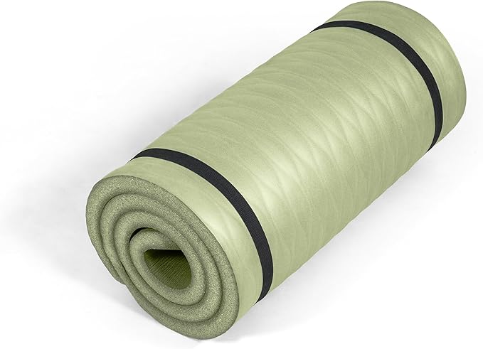 Tone Fitness 1-Inch Thick Yoga Mat | High-Density, Non-slip Exercise Mat with Carrying Strap for Yoga, Pilates, & Home Gym Workouts | Multiple Options