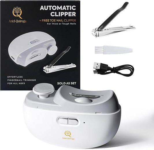Automatic Nail Clipper – Electric Nail Trimmer & Polisher for Adults, Seniors, Babies, Men & Women – Smart, Safe & Travel-Friendly with Free Heavy-Duty Toenail Clipper