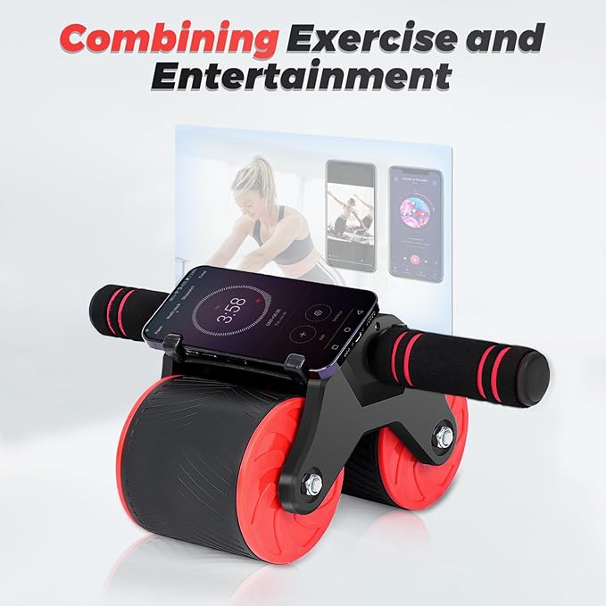 Automatic Rebound Abdominal Wheel Workout,2 Wheels