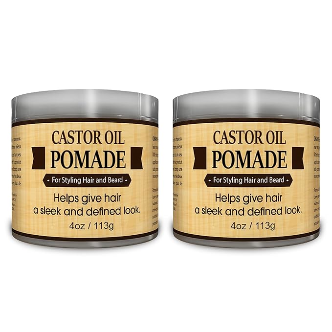 Okay-MEN Castor Oil Beard and Hair Pomade for Men - Castor Oil Pomade for Men, Supports Beard and Hair Growth, Moisturize, Styling - 4 Oz (Pack of 2)