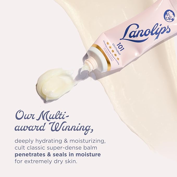 Lanolips 101 Ointment Multi-Balm Duo, Original Superbalm - Contains Pure Lanolin Oil for Smooth, Hydrated, & Healthy Lips - Natural Lip Balm for Dry Lips, Cuticles, & More (2-Pack, 0.52 oz each)