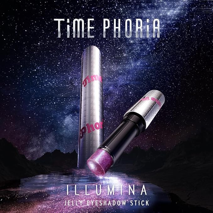 Illumina Jelly Eyeshadow Stick, 002 Blus Quartz-Light Pink, High-Impact Sparkle Finish, Cream Texture with Cooling Feel, Long-Lasting Crease-Proof Smudge-Proof Eye Shine, Easy Application