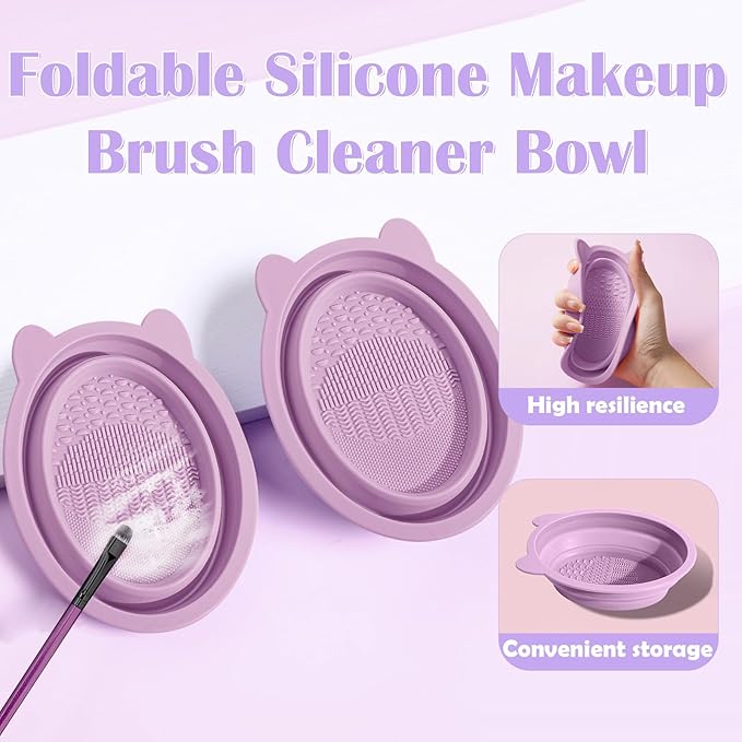 GZIXBDA Makeup Brush Set, 49Pcs Makeup Tool Set Premium Synthetic Foundation Concealers Powder Eye Shadows Makeup Brushes Kit for for Beginner Professional, Purple