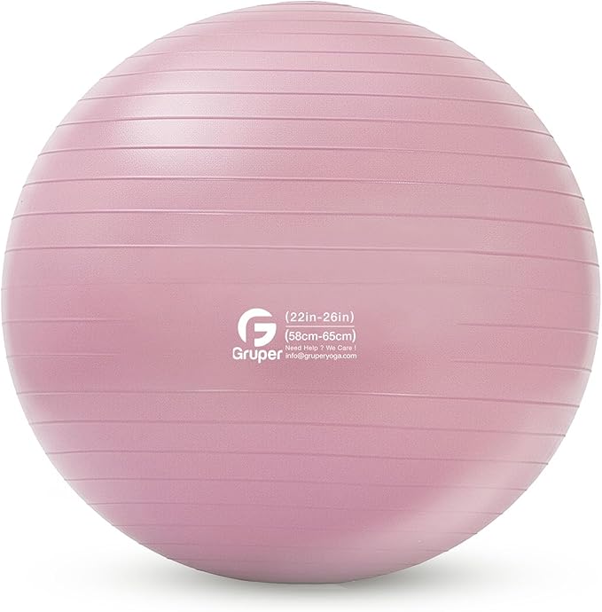 Gruper Yoga and Pilates Ball,4 Sizes Gym Ball for Fitness, Yoga, Workout, Pregnancy and Physical Therapy,Quick Pump Included,Great as Yoga Ball Chair for Office or Home Gym Equipment