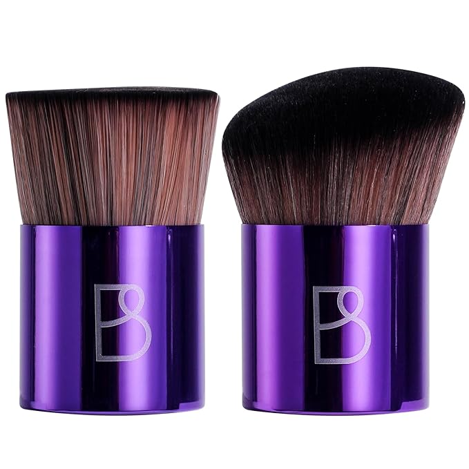 BS-MALL Makeup Brush Set 2 Pcs - Body Kabuki Brush & Self Tanning Brush For Flawless Foundation Application - Professional, Travel-friendly & Multi-purpose Makeup Brushes Daily Use