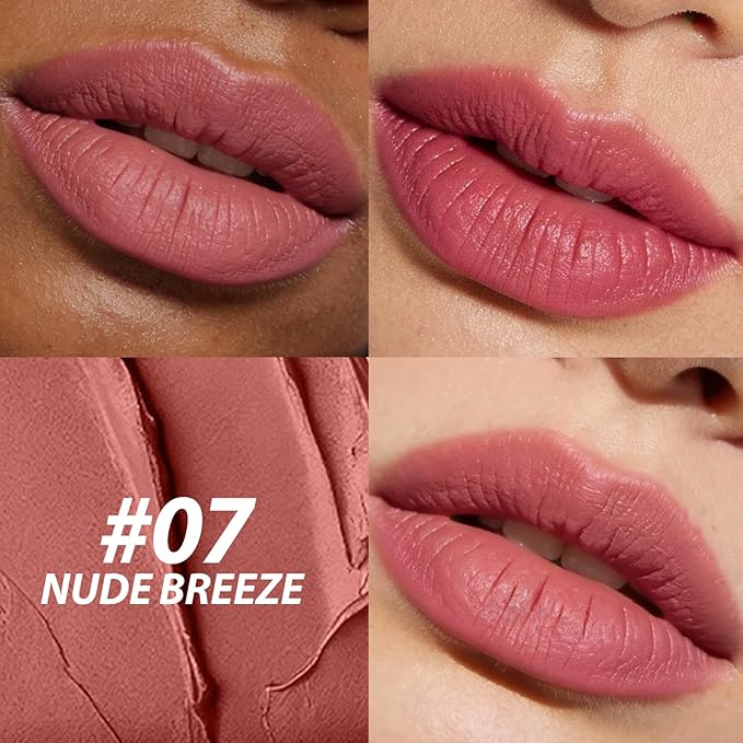 Jolilab 6Pcs Velvet Matte Lipstick Nude Matte Soft Dark Color Stick High Pigmented Long-Lasting Waterproof Lip Stick Lip Balm Beauty Cosmetics Gift for Women(Curated Set B)
