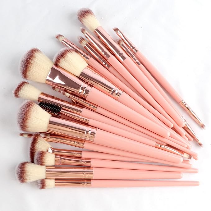 atrccs 48pcs Pink Makeup Brush Set, Professional & Beginner-friendly Premium Synthetic Makeup Brushes Kit, Multi-functional Makeup Brushes Tool Set for Foundation Powder Concealers Eye Shadows Blush
