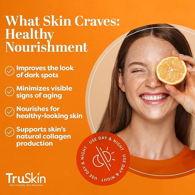 TruSkin Vitamin C Serum for Face – Anti Aging Face Serum with Hyaluronic Acid & Vitamin E – Brightening Formula for Improving Appearance of Dark Spots, Fine Lines & Wrinkles – All Skin Types, 2 Fl Oz