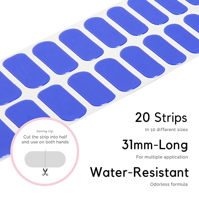 NAILOG Semi Cured Gel Nail Strips (20 Extra Long Stickers/Wraps) | Buy 2 Get 1 UV Lamp| Glossy & Long Lasting Soft Gel Finishing, Violetta