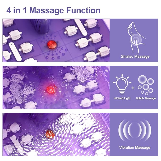 Foot spa bath massager with