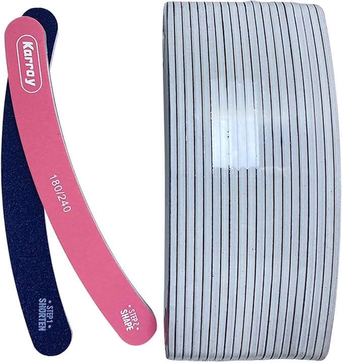 Nail File 20pcs Dual Sided Nail Files for Natural Nails Emery Boards Nail Filer for Acrylic Nail 180/240 Grit