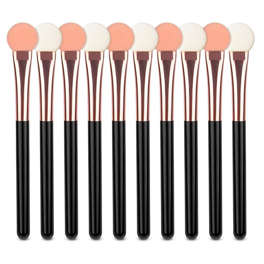 Uorpoto Eyeshadow Applicators Double Sided Sponge Makeup Brushes Reusable 10Pcs Round Foam Eye Shadow Applicator Sticks Brush Set Washable