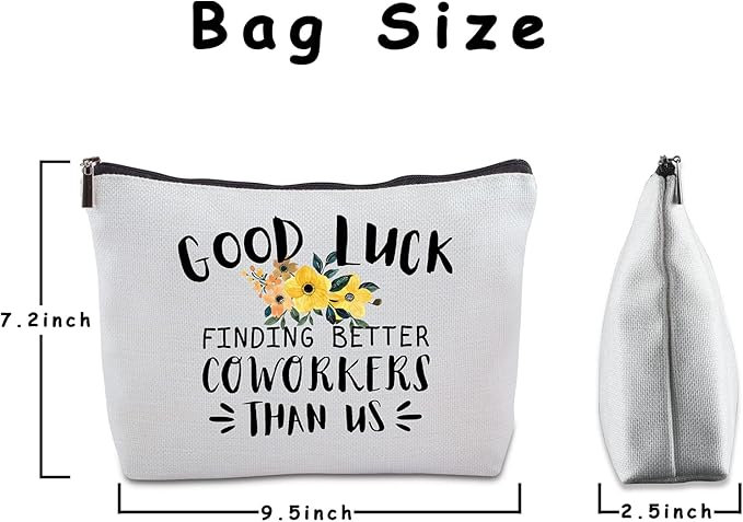 Farewell Gifts for Coworkers Zipper Makeup Bag Travel Cosmetic Bag Coworker Leaving Goodbye Farewell Going Away Inspirational Gifts for Women Coworker