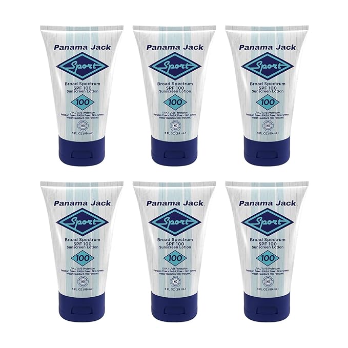 Panama Jack Sport Sunscreen Lotion - SPF 100, Broad Spectrum UVA/UVB Protection, Non-Greasy, PABA, Paraben, Gluten & Cruelty Free, 3 FL OZ (Pack of 2)