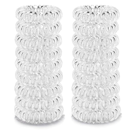 18 Pcs Women Ponytail Braid Hair Elastic No Crease Spiral Hair Ties, Girls Multi-color Waterproof Coil Hair Accessories (Small Hair Ties)