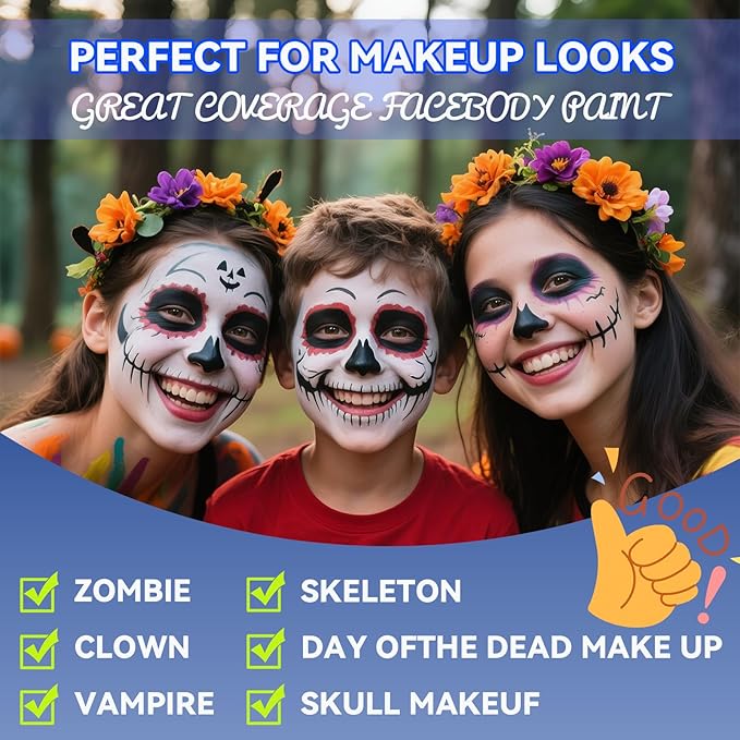 Green Face Body Paint,Water Based Face Painting for Halloween SFX Witch,Hulk Gamora Makeup,Camouflage Hunting Hulk Body Paint for Women Adults athena