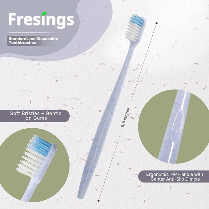 480-Pack Disposable Toothbrushes Individually Wrapped, Soft PBT Bristle Bulk Portable Travel Toothbrushes for Adults & Kids, Guest Bathroom, Hotel, Camping, Donation - 4 Gemstone Colors