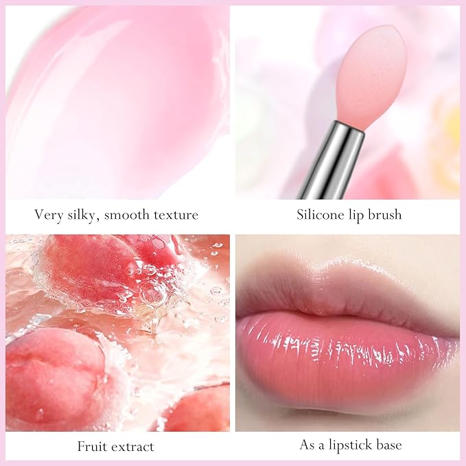 2Pc Jelly Lip Mask Overnight,Fruity Peach Collagen-Peach