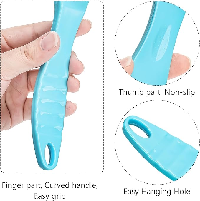 Foot Brush for Shower with Handle 2 in 1,Ooloveminso Large Foot Pumice Stone Brush Scrubber Foot File Calluses Remove Suitable for Horniness Foot Spa,Foot Care Smooth Skin (Blue)