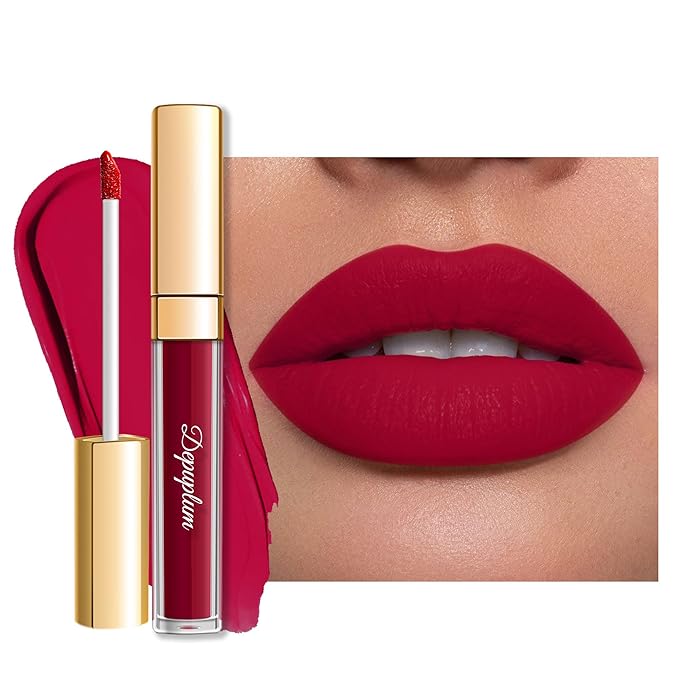 Depuplum Dark Red Lipstick Matte for Women Superstay Wine Red Long Lasting Lipstick Smudgeproof Liquid Lipsticks Cruelty Free Lip Makeup, DM30 Witch Red