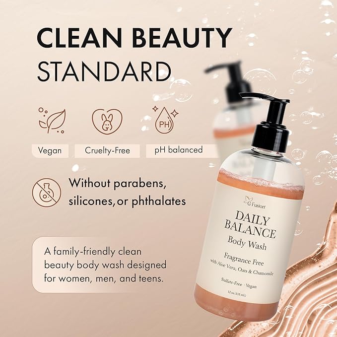 ALL Natural Body Wash, Moisturizing Shower Gel - Natural Fragnance Free Body Wash - Shower Gel For Dry & Sensitive Skin - Kids Soap - Organic, Vegan, Sulfate-Free - Bath Gel - Bath Soap with Oats
