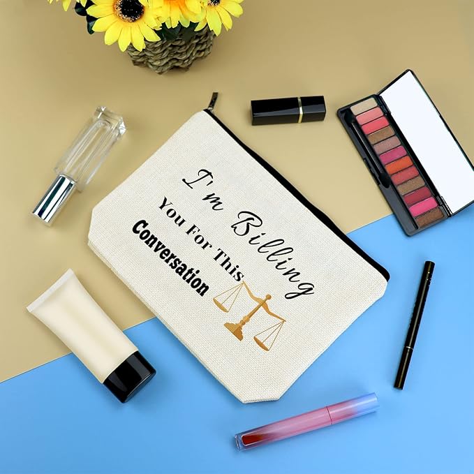 Lawyer Gifts for Women Makeup Bag Lawyer Appreciation Gift Thank You Gift for Lawyer Paralegal Attorney Judge Legal Assistant Law Student Graduation Birthday Gifts Cosmetic Bag Travel Makeup Pouch