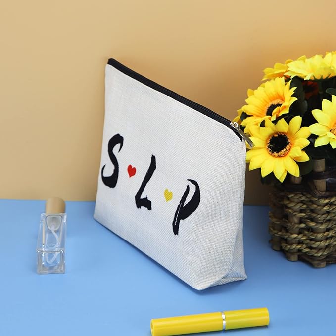 Speech Therapist Gift Makeup Bag Gift for SLP Women Speech Pathology Gifts Cosmetic Bag Pouch Speech Language Pathologist Gift Appreciation Gifts Thank You Gift Thanksgiving Gift for Speech Therapist