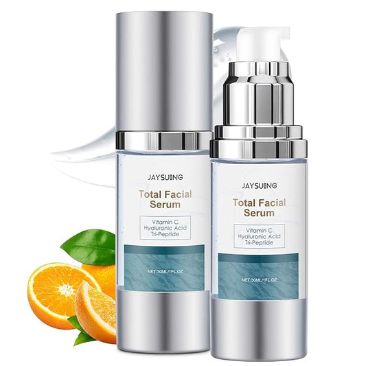 Vitamin C Serum for Face with Hyaluronic Acid & Peptides, Anti Aging Serum to Reduce Wrinkles & Dark Spots, Brightening Treatment for Women & Men, Pack of 2
