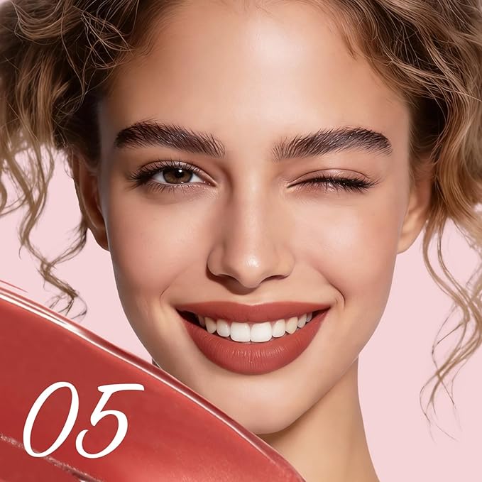 CARSLAN Stay Locked Lip Tint, Quick-Dry Long Lasting Transfer Proof Matte Lip Stain, Moisturizing Glow-Boosting Lightweight Lipstick (05)