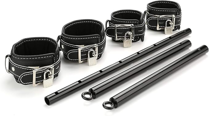 Black Portable Exercise Spreader Bar with 4pcs PU